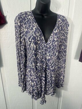 J Jill Purple and Tan Top Size XL EUC